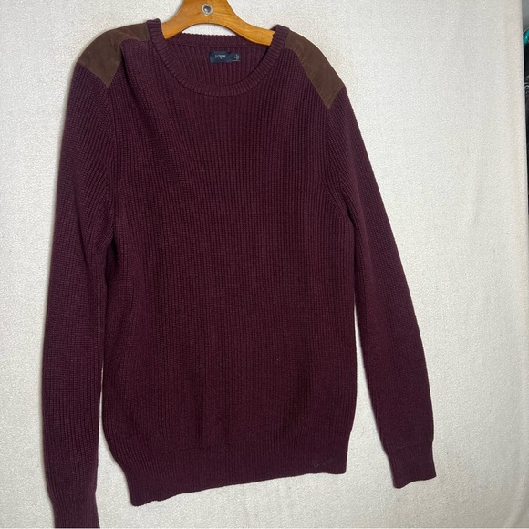 Jcrew Mens Ribbed Woodsman Maroon Long Sleeve Pullover Sweater Size XL - Picture 2 of 8